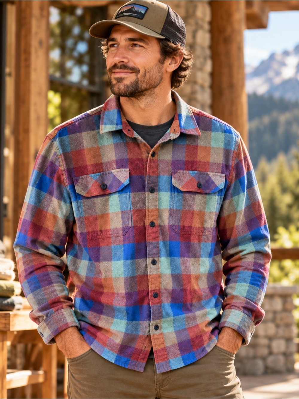 Patagonia Organic Cotton Fjord Flannel Shirt Plaid Men’s Medium